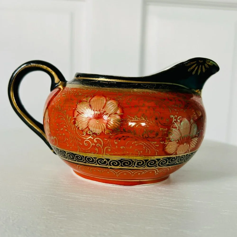 VINTAGE TT Takito Company Hand Painted Japan Tea Pot and Creamer